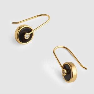 NWT MADEWELL Stone Inlay Coin Earrings onyx multi